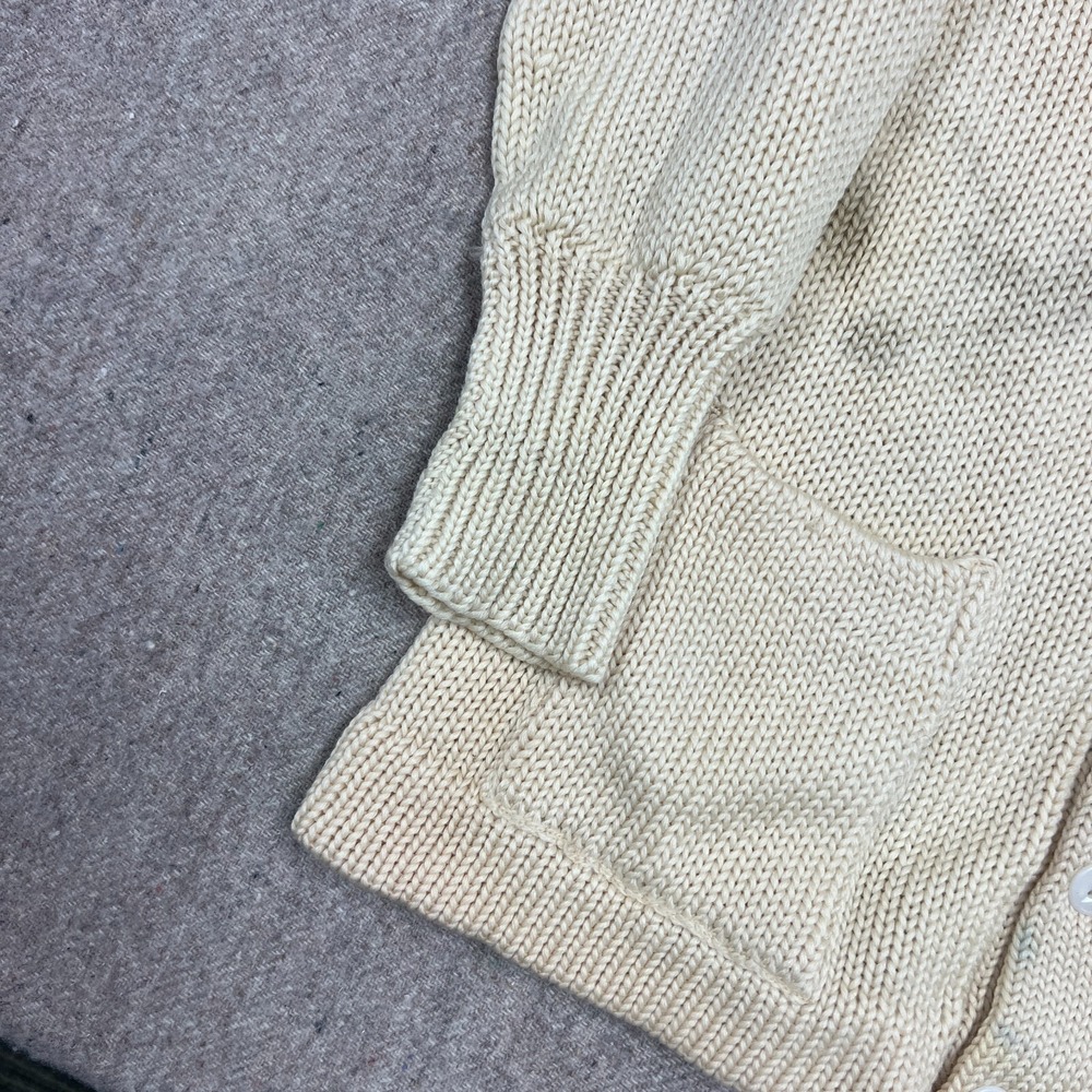 Vintage Letterman Cardigan Mens Medium White 1940s Kagen's - Picture 4 of 12